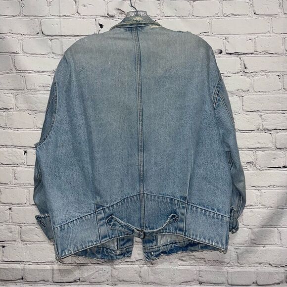 Vintage 80s Calvin Klein Distressed Jean Jacket Size Medium - Picture 3 of 13